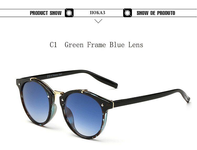 C12020 Retro Round Rivet Frame Sunglasses Men Women Fashion Gradient Sunglasses Brand Designer Wholesale