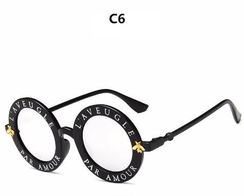black whiteNewest Fashion Round Sunglasses Women Brand Designer Vintage Gradient Shades Sun Glasses Plastic Frame UV400 Oculos Feminino