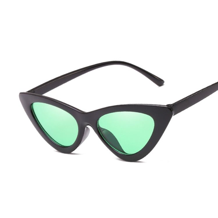 BlackGreenSexy Ladies Brand Designer Sunglasses Women Luxury Plastic Sun Glasses Female Classic Retro Cat Eye Outdoor Oculos De Sol