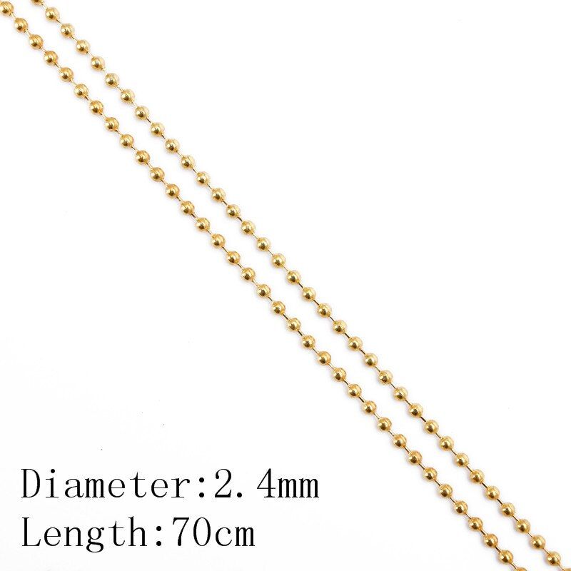 MINGXUAN 10pcs/lot 70cm Length 1.5mm/2.4mm Ball Bead Chains Bulk Chain Simple Style Necklace DIY Necklaces Findings