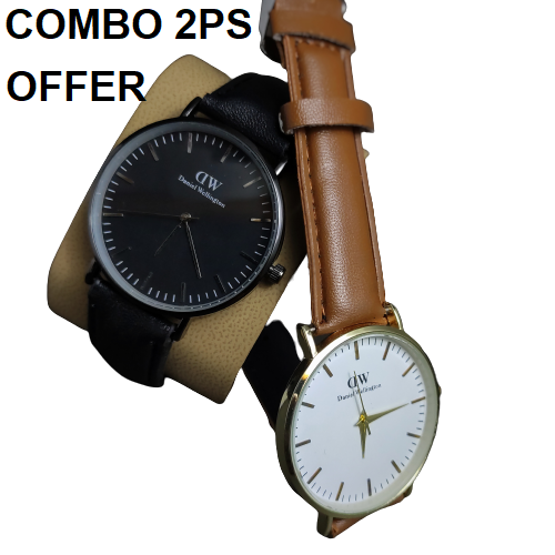 Combo offer 2ps  Analog Wrist Watch For Men Stylish Wrist watch Alloy Band Male Clock Casual Fashion Watch for Men