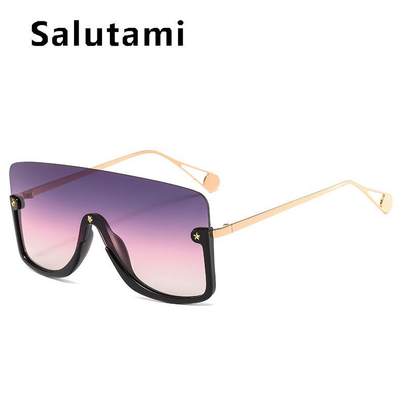 black gray pinkSuper Big Frame One Piece Sunglasses For Women 2020 Luxury Brand Oversize Retro Shield Sun Glasses Men Chic Star Sytle Shades