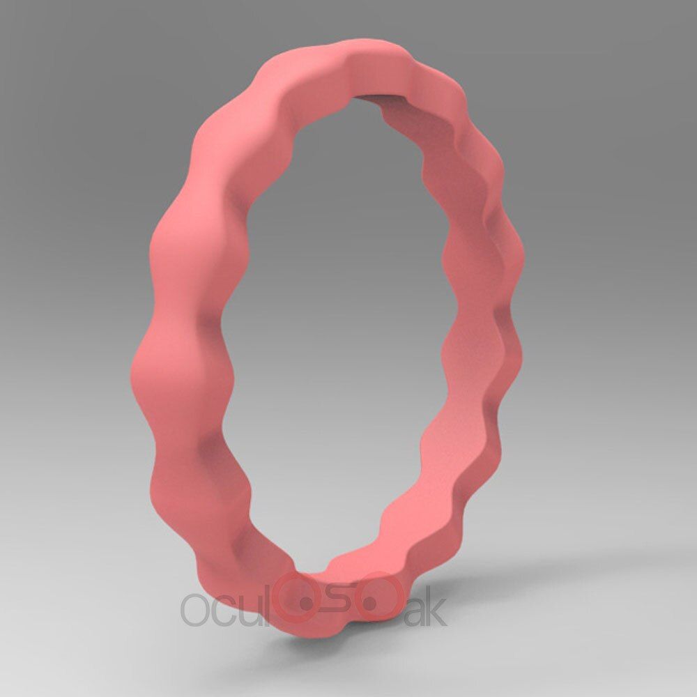 3mm Hypoallergenic Crossfit Flexible Wave Rubber Ring For Women Wedding Rings FDA Food Grade Silicone Finger Ring Gift