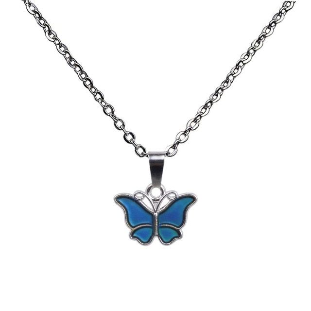 HUANZHI 2020  Variable Color Cute Animal Butterfly Bear Cross Opening Adjustable Color Change Rings for Women Girls Jewelry