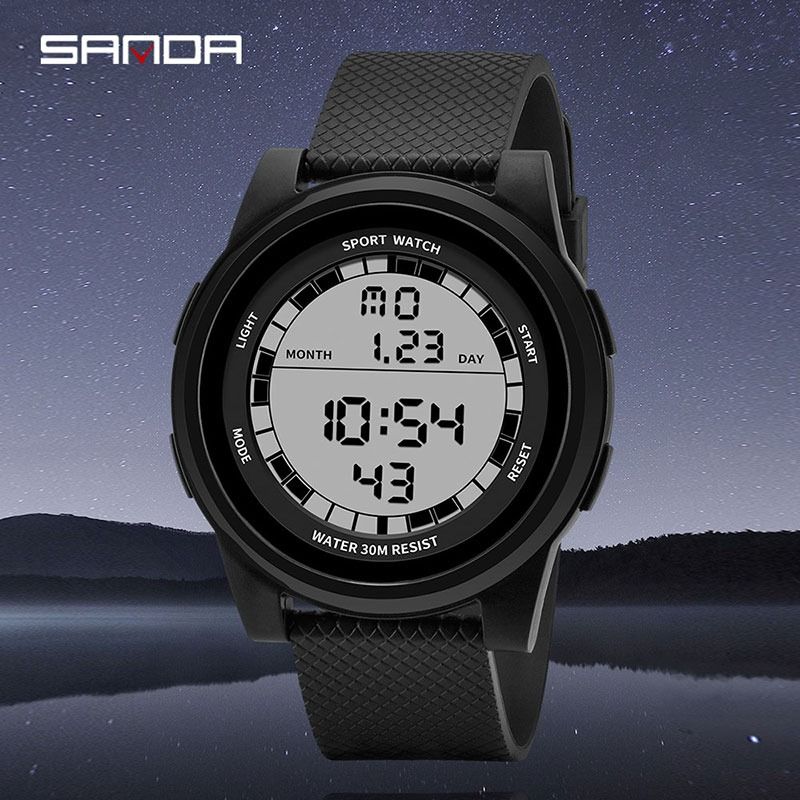 Elegant Sporty Look Digital Men's Watch with SILLICON Belt