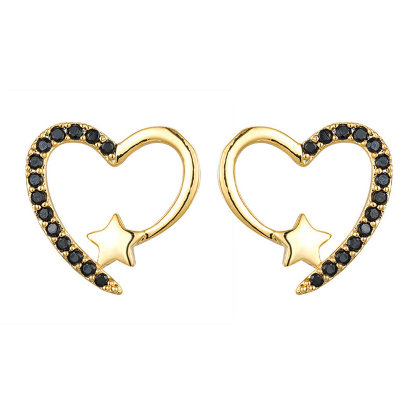 Stud Earrings Exquisite Workmanship Heart Shape Charming Women Ear Studs