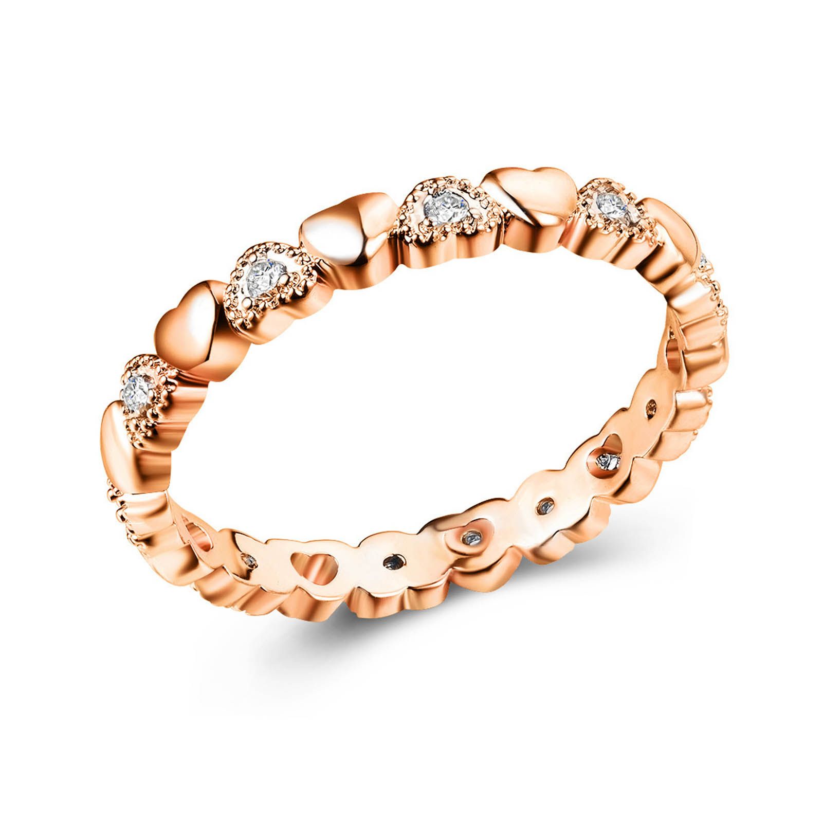 Chic Ring Heart Shape Fashion Appearance Bright Finger Ring Luster