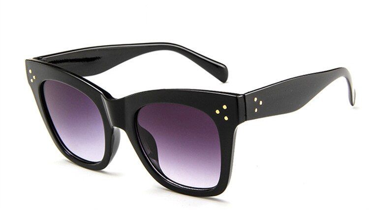 C2 Black Double GrayRBRARE Luxury Square Sunglasses Women Design Retro Colorful Transparent Fashion Cat Eye Sunglasses Female Vintage Eyewear UV400