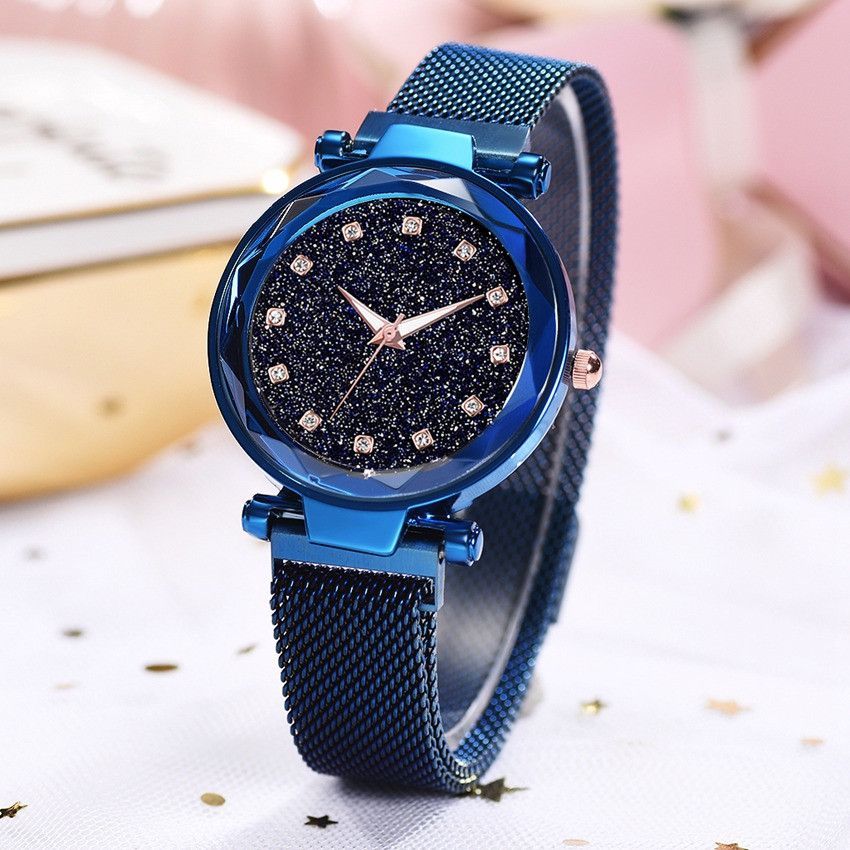 Round Dial Magnetic Strap gold Luxury Ladies Watch girls watch - Watch For Women