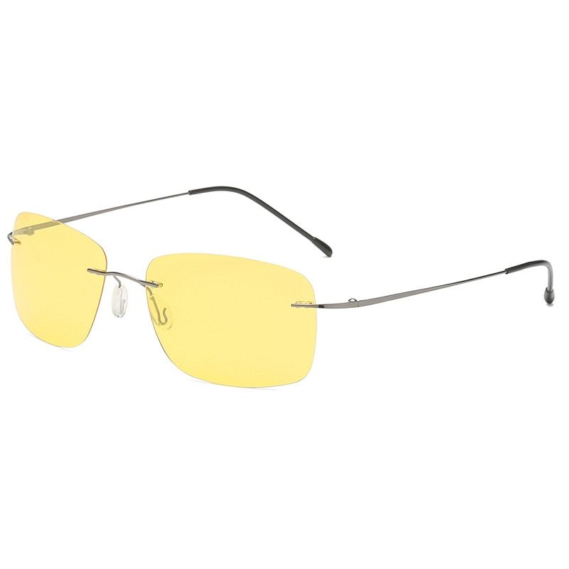 C4 night visionNO CASETitanium Polarized Sunglasses Men Women Ultralight Rimless Brand Designer Sun Shades Driving Outdoor UV Protection Goggle PM0213