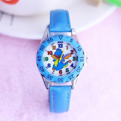 children fashion brand lovely cute leather watches boys girls cartoon dinosaur animal quartz watches students learn time watch