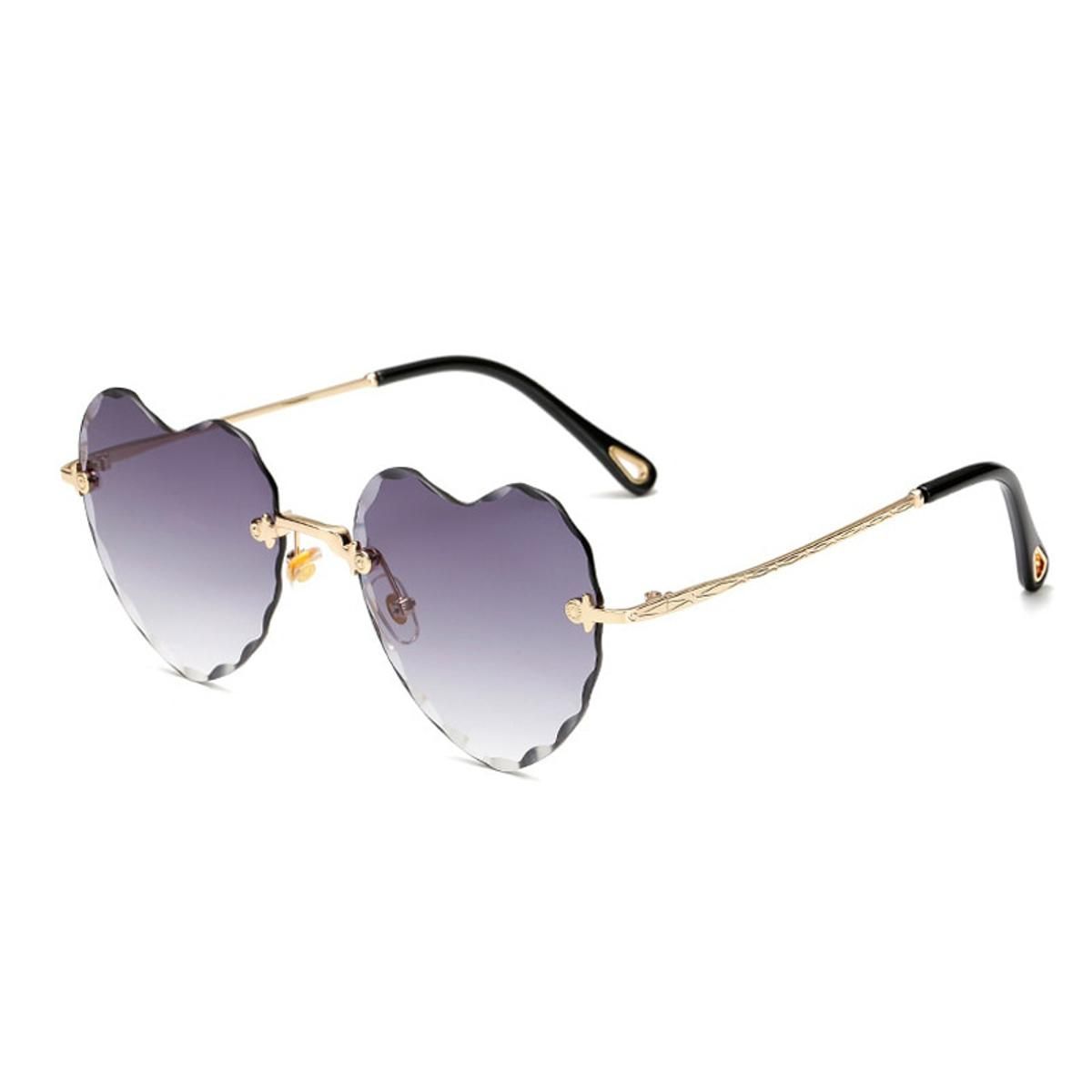 C1Brand Designer 2018 Love Heart Sunglasses Women Fashion Rimless Sun Glasses Cute Ladies Gradient Sunglasses UV400 Party