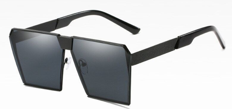c2 black grayNew Fashion Square Sunglasses For Women mirror Lens Eyewear Vintage Flat top Sun Glasses For Female Metal Frame Men UV400