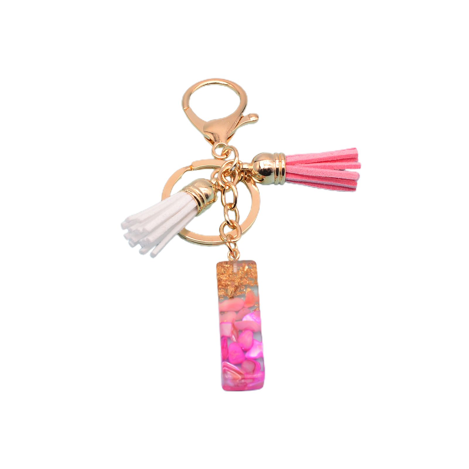 Tassels Key Chain Translucent Letter Initial Pendant Keychain with Tassels
