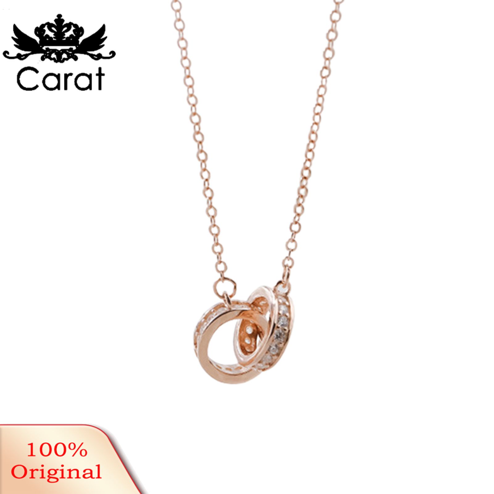 Double Ring Neckle Circle Pendant Double Ring Women Neckle
