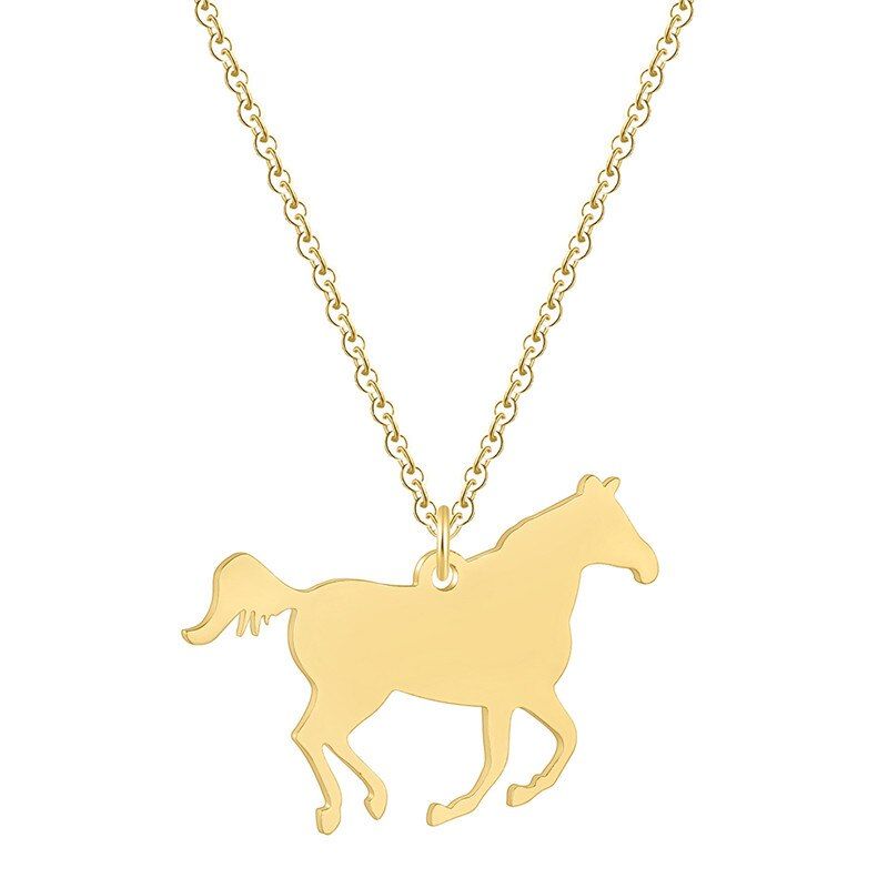 QIAMNI Stainless Steel Animal Origami Lion Pendant Necklace for Women Girls Zodiac Jewelry Lover Gifts Birthday Accessories