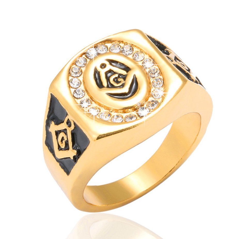 Masonic Signet Rings Universal Steel Ring for Men Women Hip Hop Jewelry