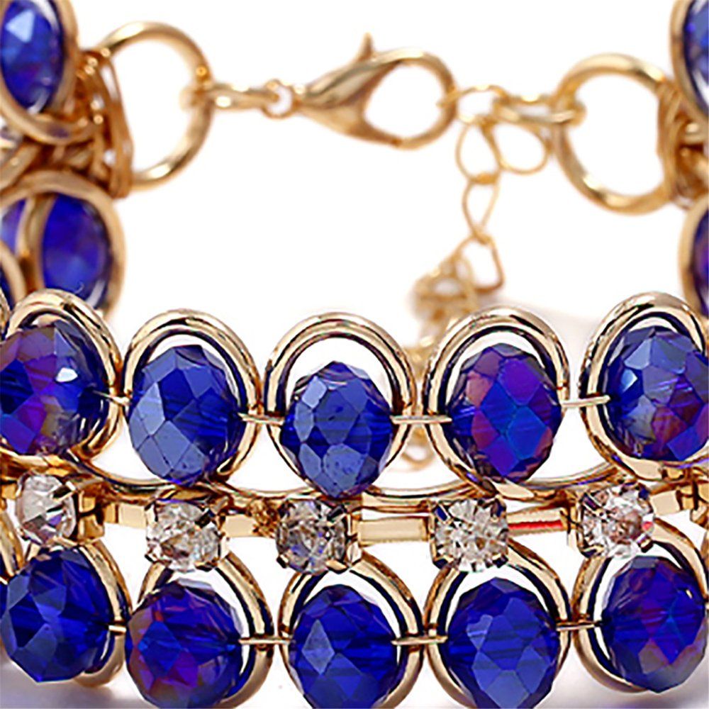 Valentine's Day Party Birthday Gift Jewelry Fashion Crystal Bracelet Pearl Necklace Jewelry Set for Women and Girls