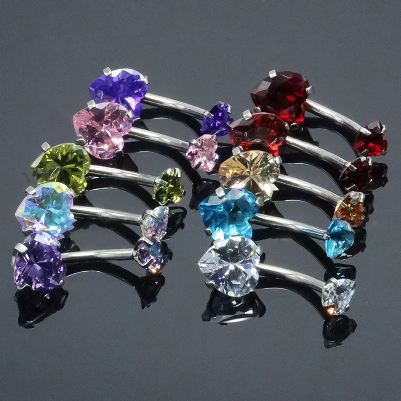 Belly Navel Ring Sparkling Surfe y Heart Style Navel Piercing Earring Body Jewelry