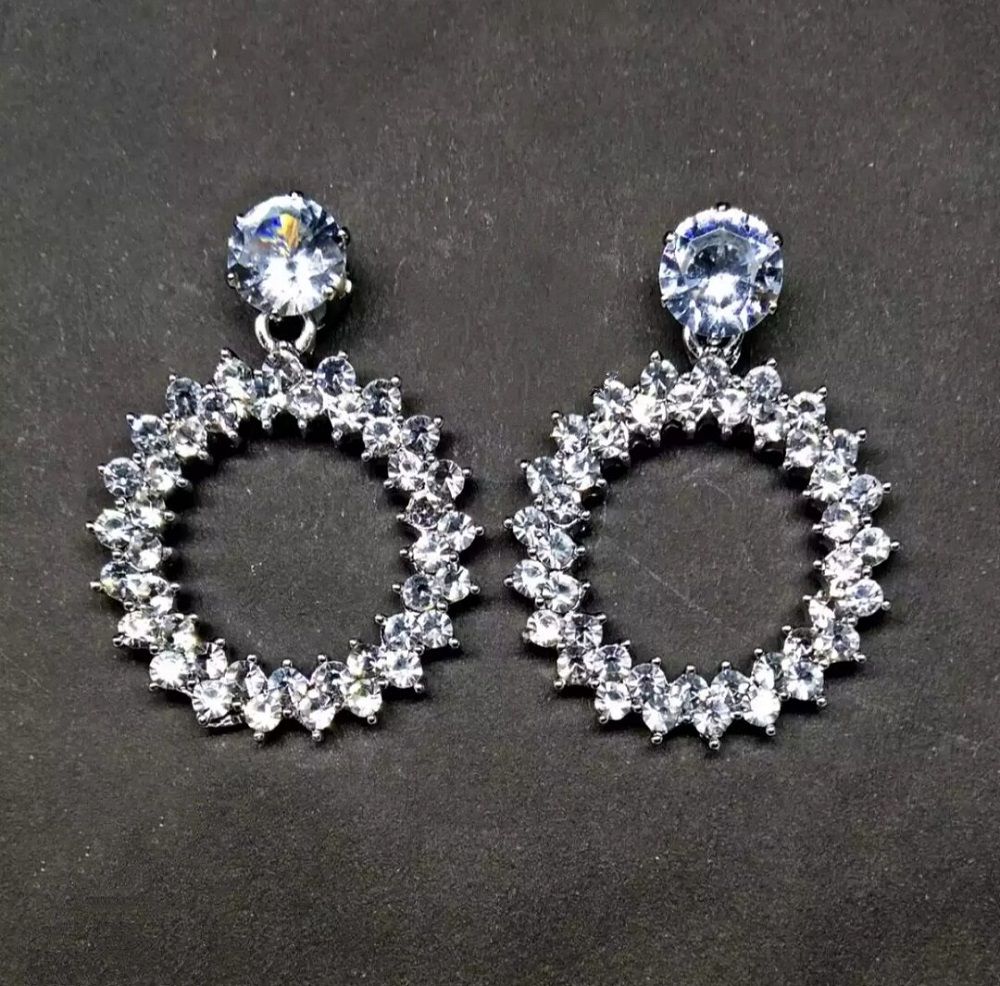 Stone Earring Circle Shape For Women & Girls