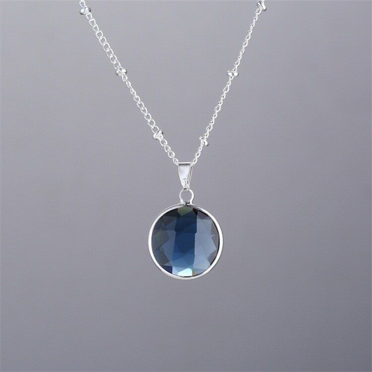 Statement Round Necklace Women Crystal Pendants Choker Necklaces Alloy Link Chain Fashion New Jewelry for Ladies