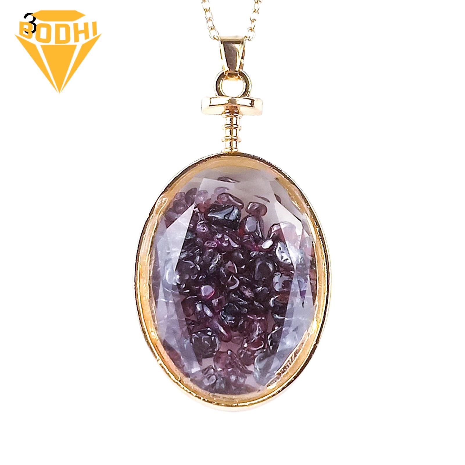 BODHI Necklace Wishing Bottle Fine Workmanship Transparent Glass Oval Necklace Pendant