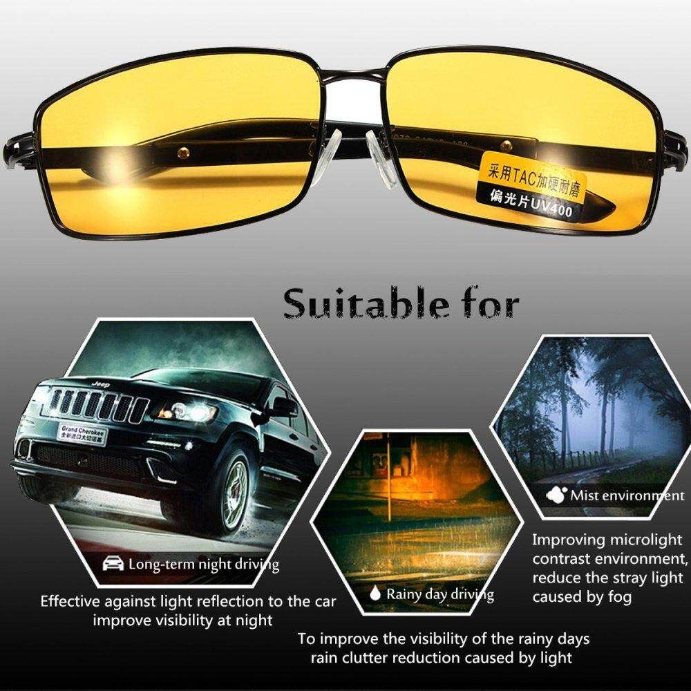 Panda Online Polarized UV Sunglasses Night Vision Driving Eyewear Shade Glasses UV 400(Yellow)