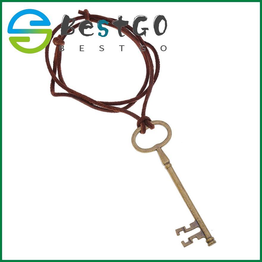 European And American Creative Accessories Retro Leather Men'S Key Beach Necklace Simple Student Jewelry