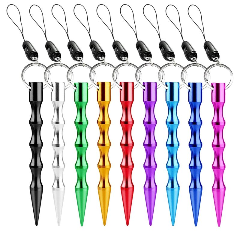 9 Pack Portable Safety Defense Keychains, Window Breaker Safety Anti-Wolf Stick Keychains Tool for Women Men Girls