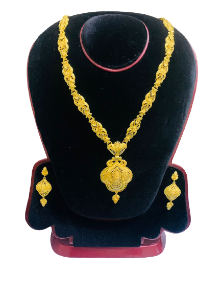 Exclusive-smart-lady-gold-plated-jewelry-ornaments jewellery-necklace-set-and-earrings