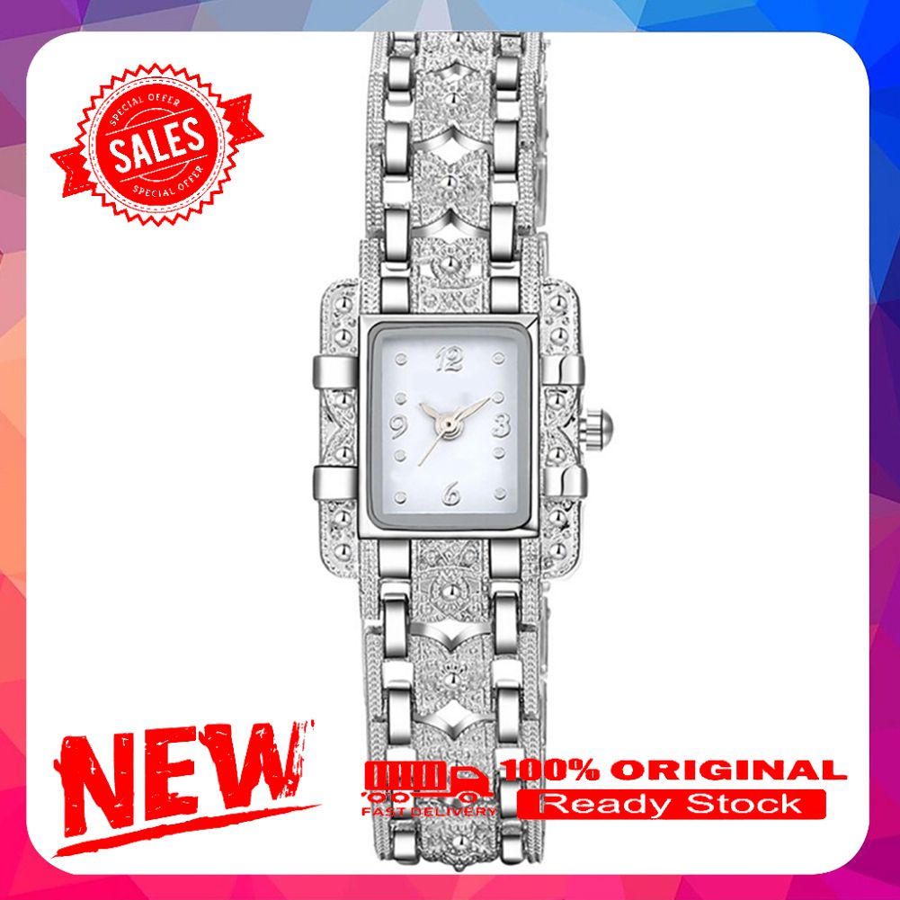 Vist Fox Fashion Women Rectangular Dial Alloy Linked Strap Band Analog Quartz Wrist Watch