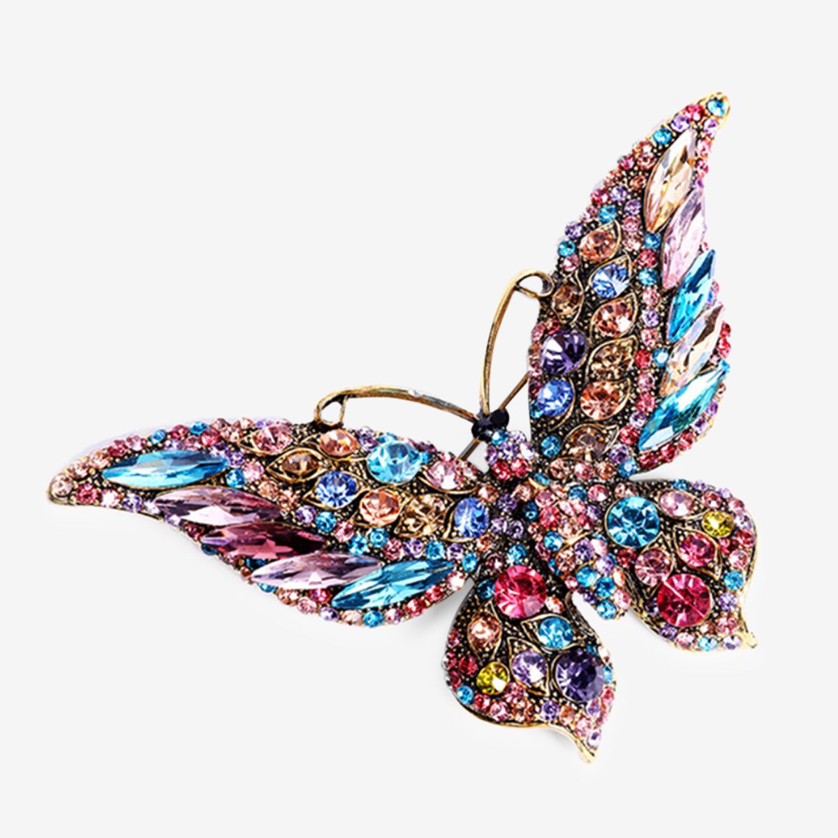 Butterfly Brooch Luxury Crystal Pin For Women Party Banquet Rhinestone Pins