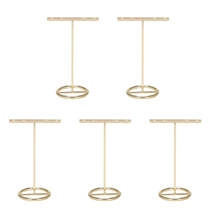 4X Earrings Display Stand Gold Earrings Display Rack T-Shape Earrings Showcase Golden Large