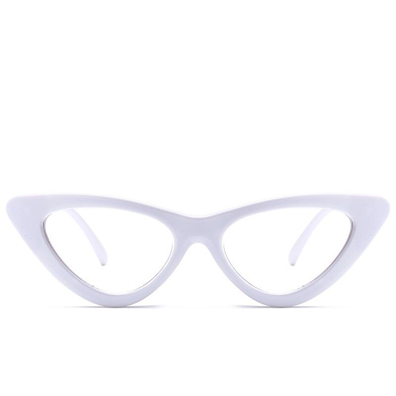 White ClearVintage Small Triangle Cat Eye Sunglasses Women Brand Designer Cat's Eye Female Shades Red Pink Sun Glasses For Women Oculos