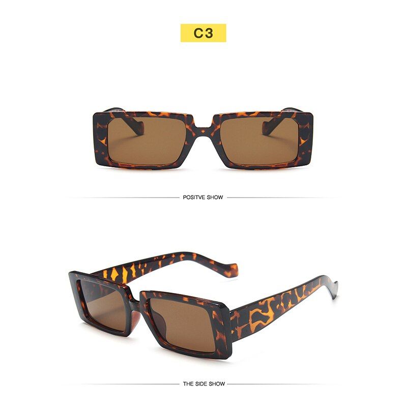 3Fashion Sunglass for Women Vintage Transparent Rectangle uv400 Brand Designer Luxury sun glasses oculos Gafas 2020 Outdoor beach