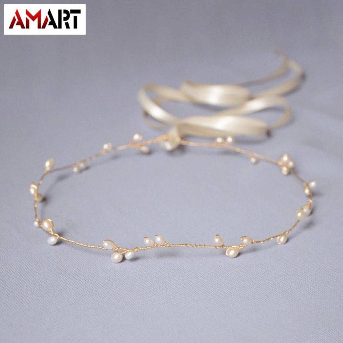 Elegant Fake Pearl Headband Hair Jewelry Romantic Bridal Head Chain Headdress Wedding Accessories