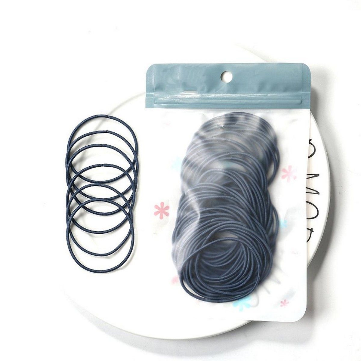 100Pcs Fashion Women Color Hair Ring Rope Elastic Ponytail Holder