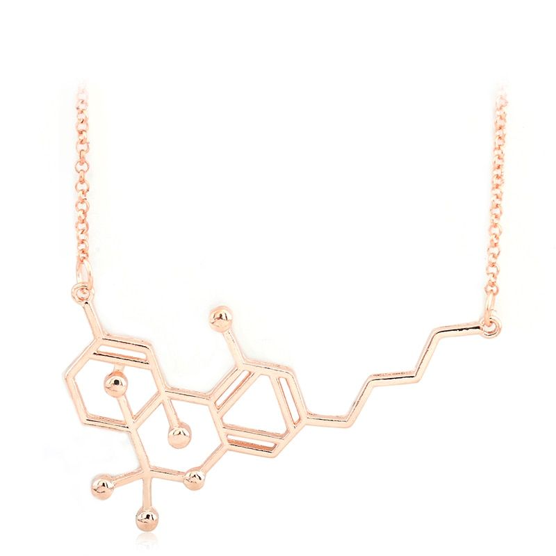 Miss Zoe Chemical THC Molecule Structure Formula Pendant Necklace Gift for Friend For Men and Women Black Wholesale