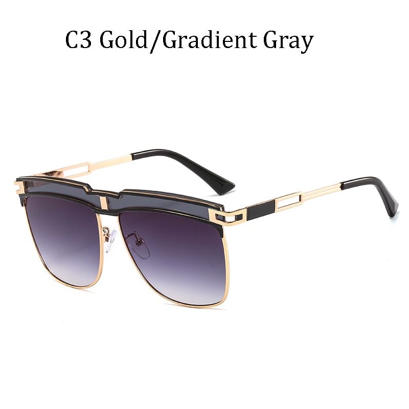 1885 C32021 Fashion metal Frame Sunglasses Men Square Fashion Glasses for Women Gradient lens Sun Glasses Vintage Gafas Oculos male
