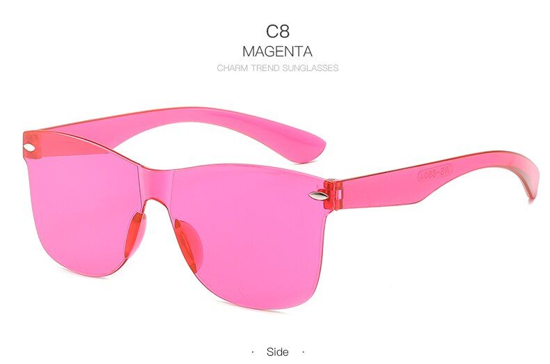 LAF8904-C8HJYBBSN Square Women Sunglasses Tinted Color Lens Men Vintage Shaped Sun Glasses Female Eyewear Sunglasses PC Conjoined Frame