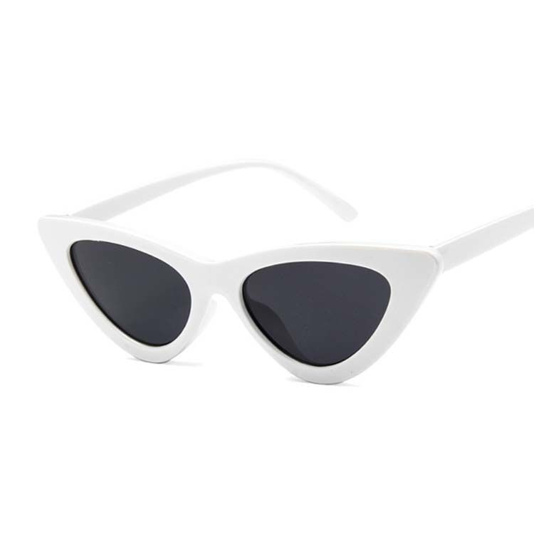 White GrayFashion Small Ladies Cat Eye Sunglasses Women Vintage Brand Mirror Sun Glasses Female Oculos UV400