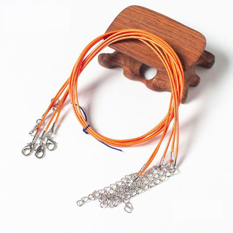 20pcs 45/60cm Adjustable Leather Wax Cord Handmade Braided Rope Necklaces Pendant Charms Lobster Clasp String Jewelry