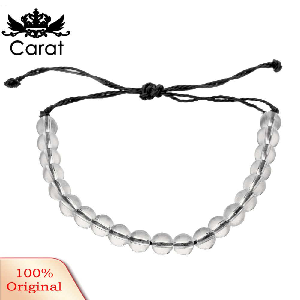 Transparent Beaded Weaving Rope Bracelet Unisex Adjustable Handmade Bangle Gift