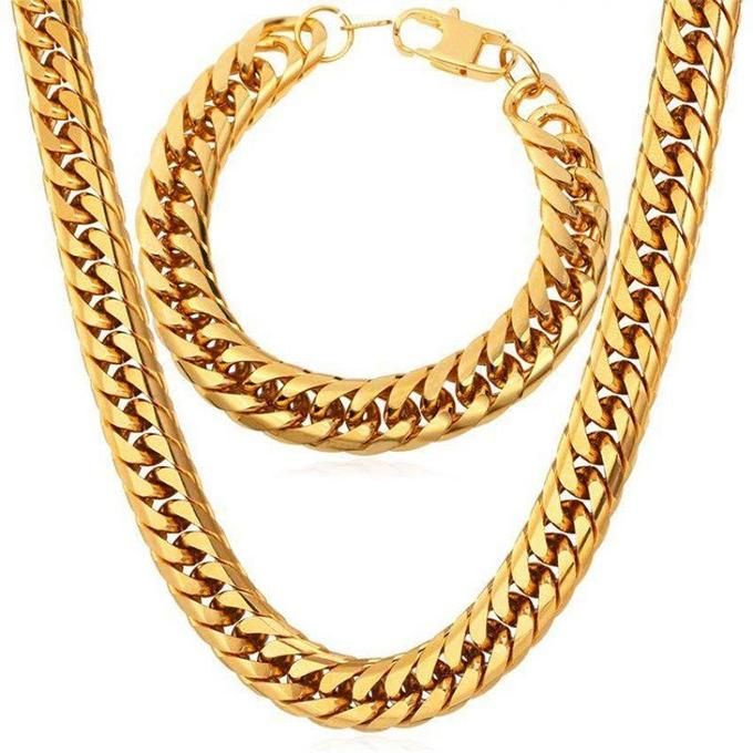 Necklace and Bracelet Set - Golden