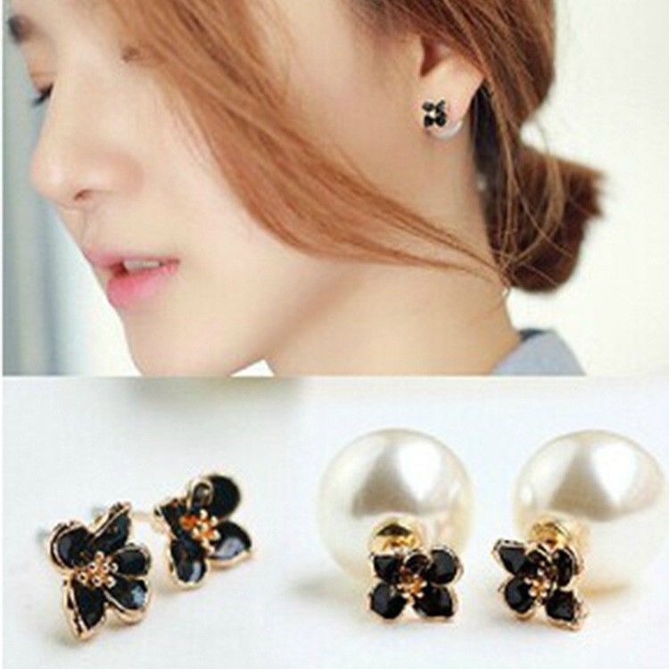 Pearl Flower Stud Earrings Girl