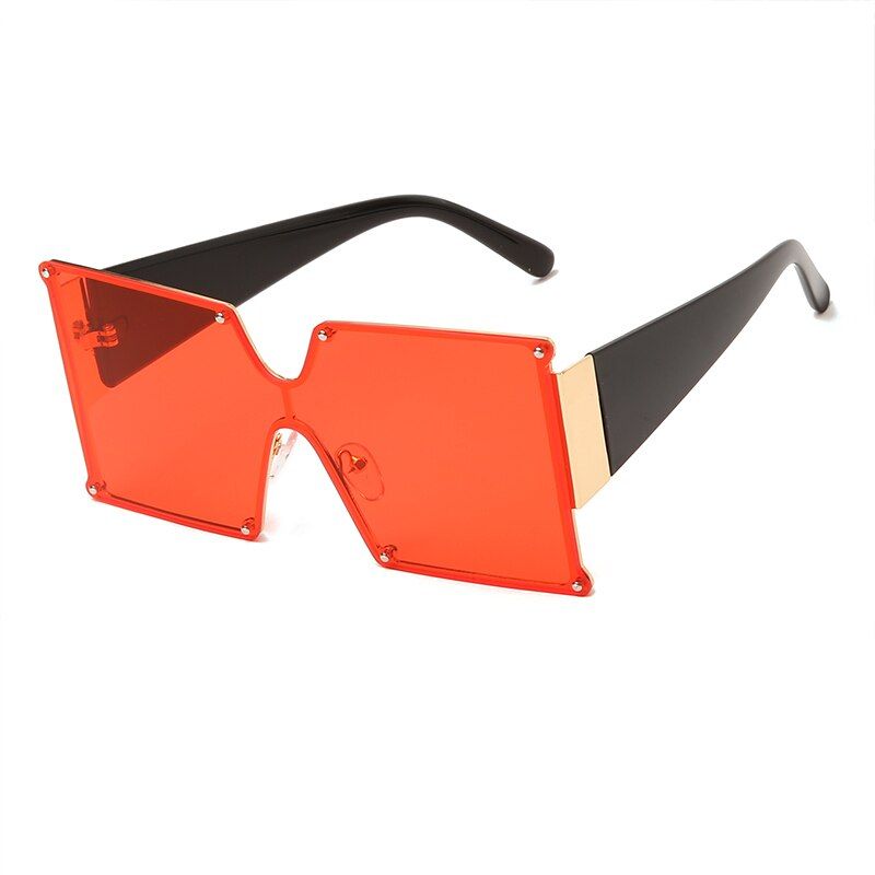 1New Fashion Oversized Sunglasses Women Men Metal Gradient Sun glasses Luxury Square Sunglass Eyewear UV400 Shades gafas de sol