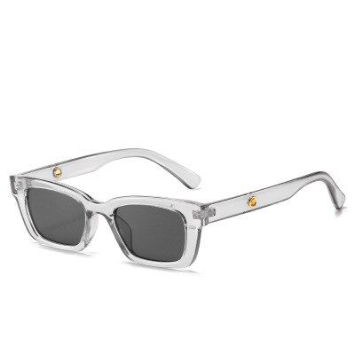 clear graySmall Rectangle Sunglasses Women Retro Narrow Vintage Sun Glasses Men Brand Designer Shades Eyewear UV400