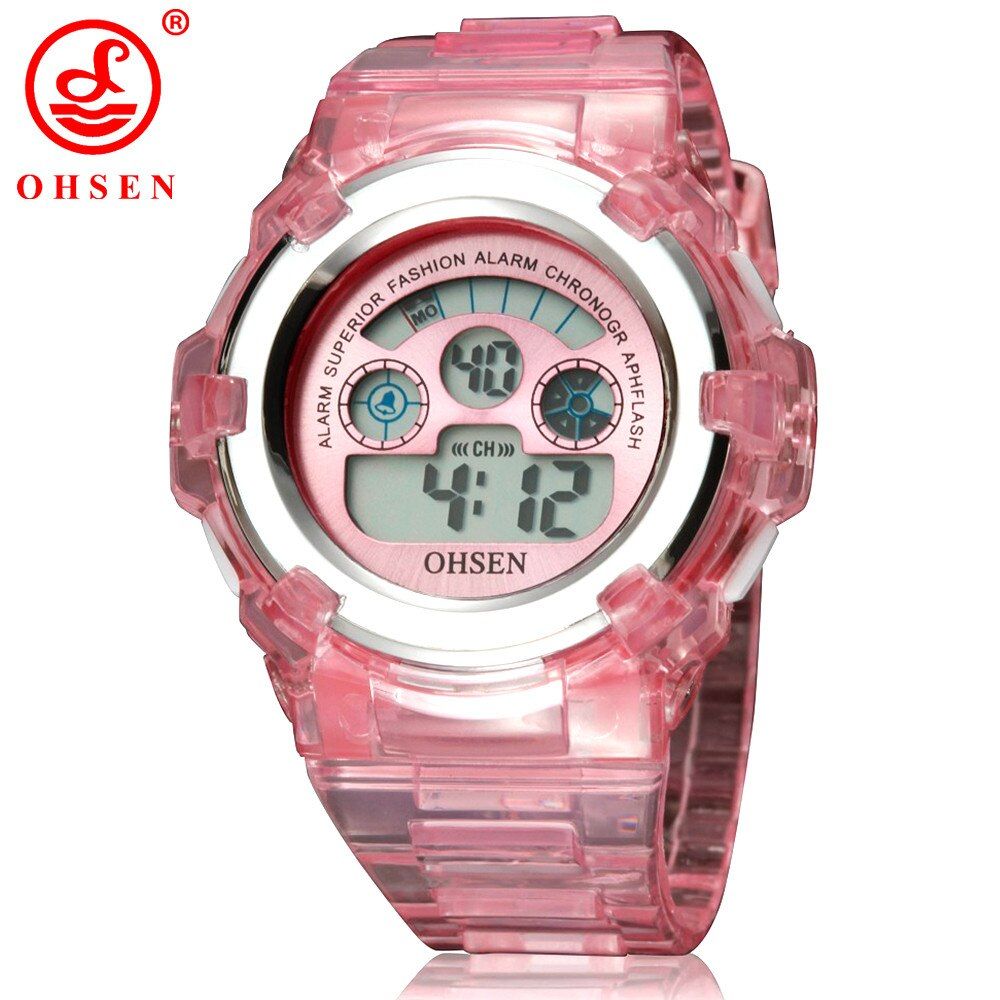 OHSEN Children Watch Fashion Casual Watches Quartz Wristwatches Waterproof Jelly Kids Clock boys Hours girls Students Wristwatch