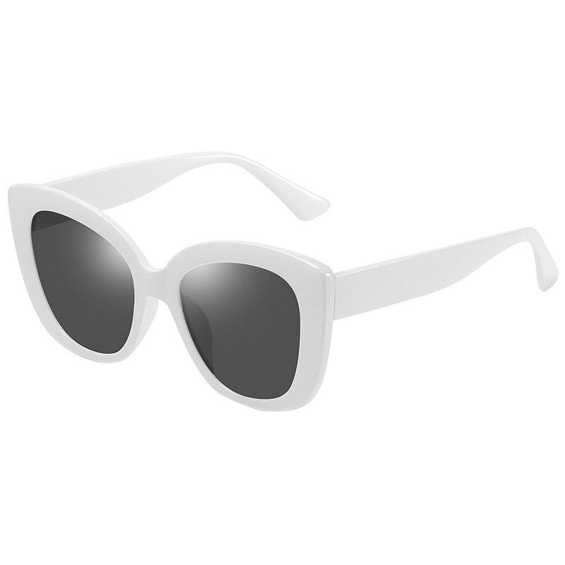 WHITE-BLACKSIMPRECT Polarized Sunglasses Women 2020 Retro Cat Eye Sunglasses Oversized Vintage Driver's Sun Glasses UV400 Shades For Women