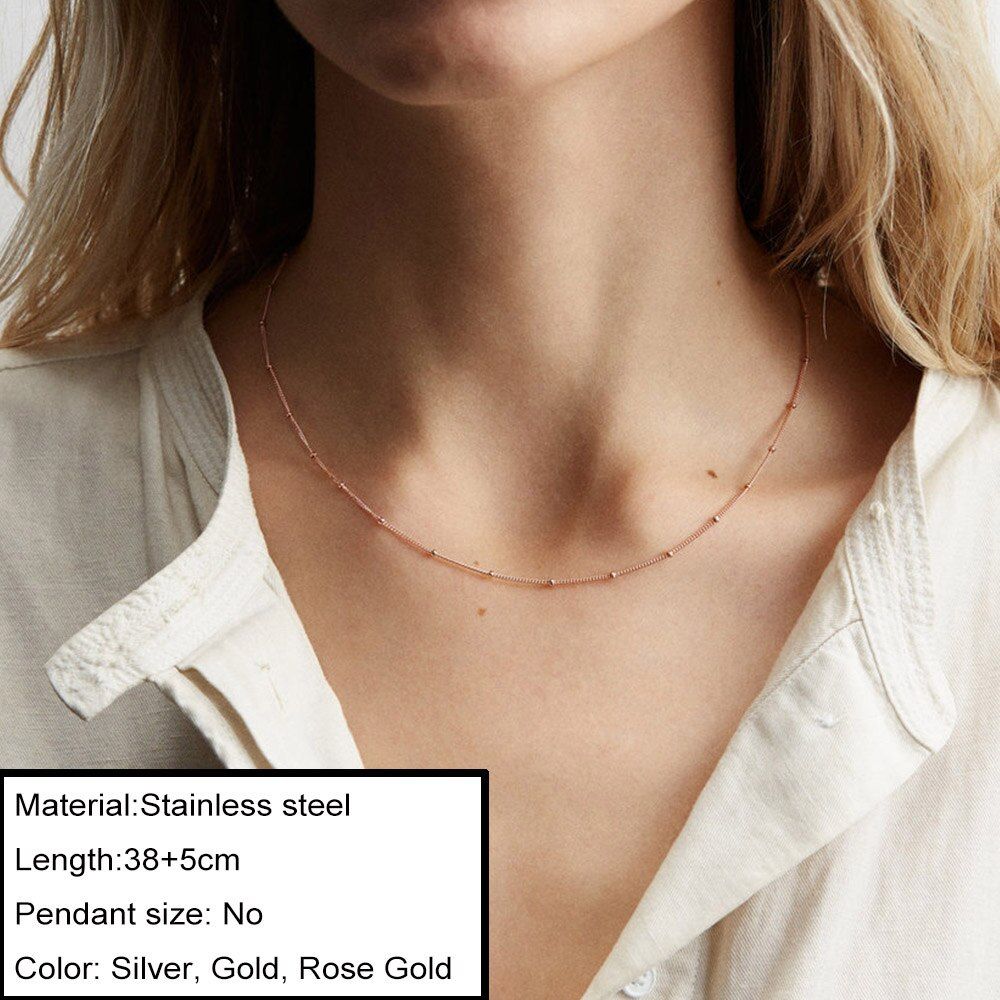 JUJIE Minimalist Stainless Steel Chain Necklaces For Women Classic Choker Women Necklace Jewelry Wholesale/Dropshipping